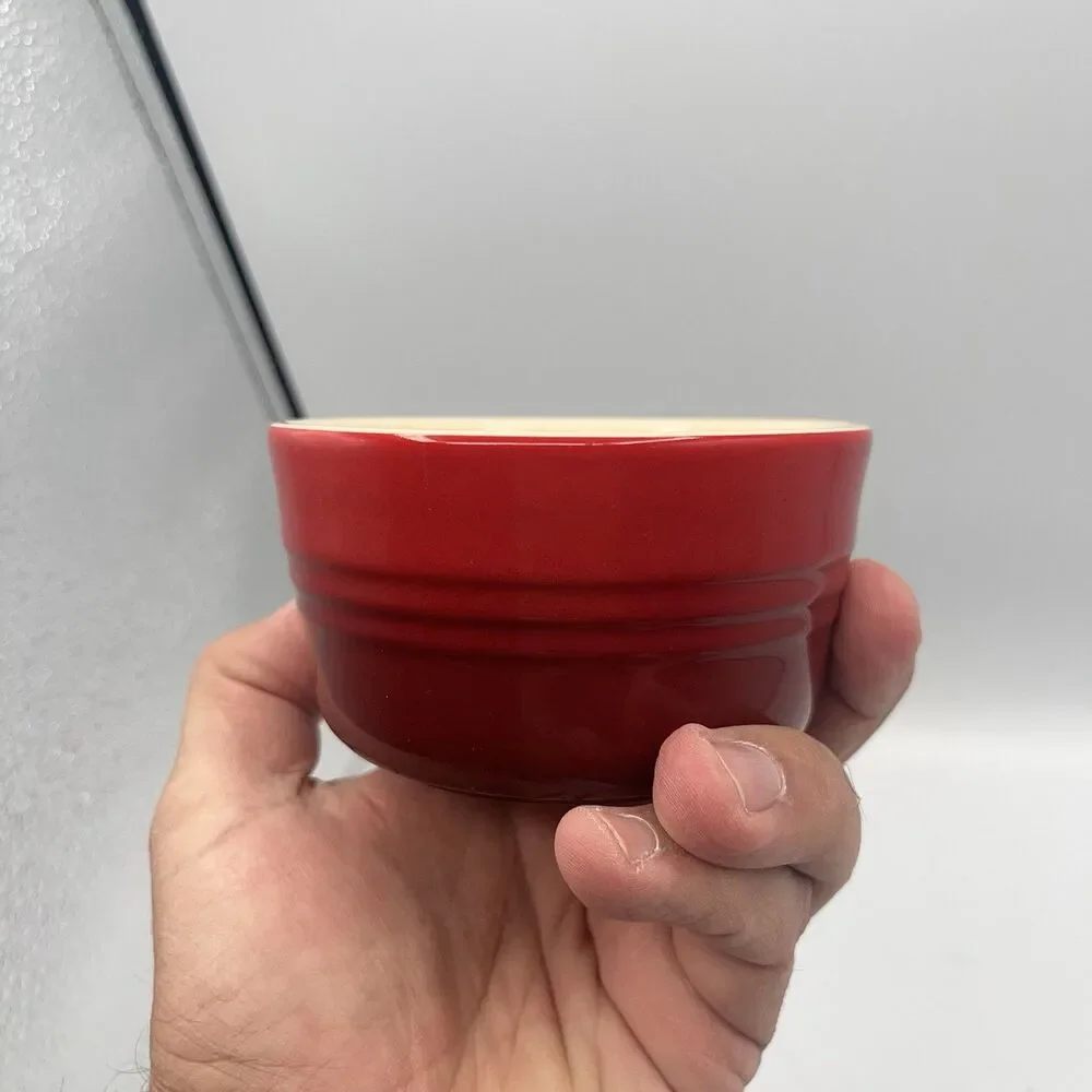 LE CREUSET Red Ramekin Stoneware Custard Cup French Kitchenware
